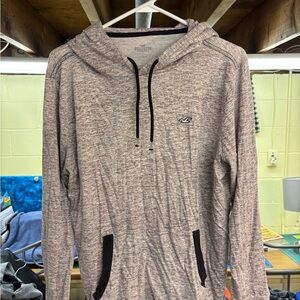 Hollister Heathered Gray Hoodie with Black Accents